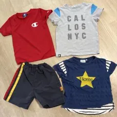 水着110㎝　Champion 赤 Tシャツ 水着、撥水いいグレー他セットのサムネイル