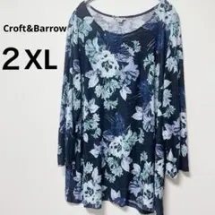 Croft&Barrow フラワープリント チュニック 【2XL】レディース