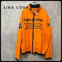 シナコバ　SINA COVA　ブルゾン　刺繍ロゴ　L　90s　オレンジのサムネイル