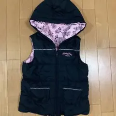 メゾピアノ 中綿 リバーシブル ベスト 130 刺繍 バラ 平成レトロ 美品