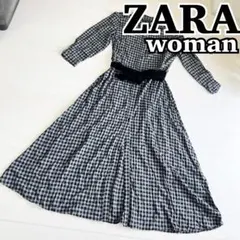 ZARA Woman ザラウーマン　ギンガムチェック プリーツシャツワンピース