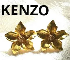 KENZO　ゴールドカラー フラワーモチーフ イヤリングのサムネイル