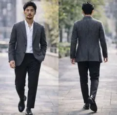 【極美品】UNITED ARROWS ウール織り柄 テーラードジャケット M