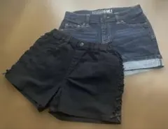 黒140㎝・デニム150㎝＊女児ショートパンツセット