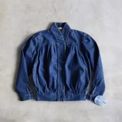 90s デザイン デニム ジャケット 未使用デットストック プリーツ インディゴ