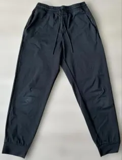 ユニクロ ジョガーパンツ M メンズ 黒 ストレッチ 裾リブ ドローコード
