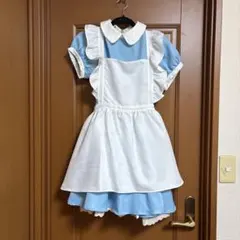 不思議の国のアリス 水色フリルエプロンコスプレ衣装 Lサイズ