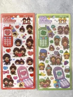2枚セット　新作　モンチッチ 平成はっぴーフォン ステッカー