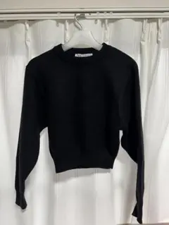 ZARA ニットクロップドセーター　ブラックM