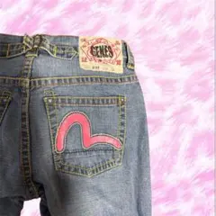 EVISUGENESピンクカモメローライズデニム平成ギャルy2kグランジ26レア