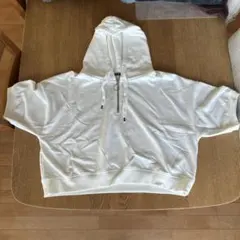 INGNI ハーフジップ半袖パーカー 白 フード付き
