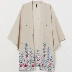 H&M プリントジャケット 羽織 ベージュ 花柄 Sサイズのサムネイル