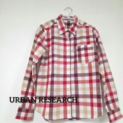 【未使用】アーバンリサーチ さらっと快適 チェック柄シャツ 赤×ベージュ Fのサムネイル