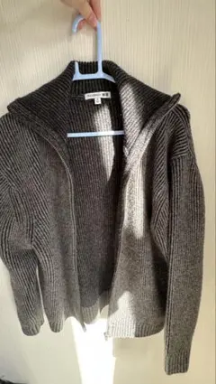 スフレヤーン リブ フルジップ セーター