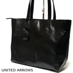 【美品】ユナイテッドアローズ レザートートバッグ ブラック A4可 通勤
