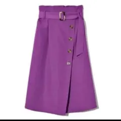 ベルト付きラップデザインボタンスカート　ロングスカート　grl グレイル