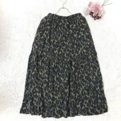 アメリカンホリック　レオパード柄　ティアード　ロングスカート　M