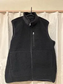無印良品　ブラック　黒 フリース ベスト XL ボアベスト