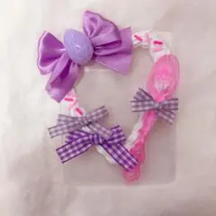 ハンドメイド トレカケース リボン付き