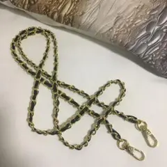 CHANELレザー編みチェーン ショルダー120cm