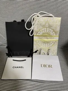 ブランド紙袋4点セット DIOR.DIOR限定デザインCHANELアディクション