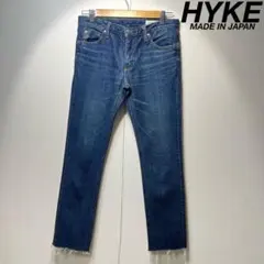 希少 HYKE カットオフ ブーツカット デザイン タイト スリム デニムパンツのサムネイル