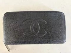 美品☆シャネル　CHANEL 長財布　キャビアスキン　ラウンドファスナーのサムネイル