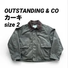 OUTSTANDING & COコーデュロイ襟 ハンティングジャケットカーキ 2