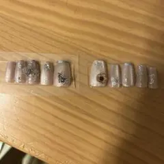 グリッター ピンク ネイルチップ 10個セット