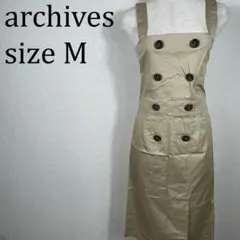 美品 アルシーヴ archives 腰ベルト付き 肩掛けワンピース M【427】のサムネイル