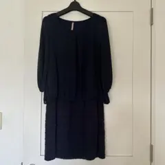 ネイビードレス シースルー袖