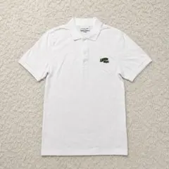 LACOSTE ラコステ ポロシャツ 鹿の子 白 ホワイト デカワニ ロゴ S