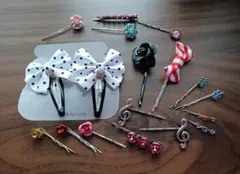 ヘアピンセット 16本 リボンと花のデザイン