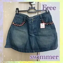 Free swimmer デニムミニスカート 刺繍　平成　ヴィンテージのサムネイル