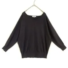 NATURAL BEAUTY BASIC ブラック Vネックニット M ウールのサムネイル