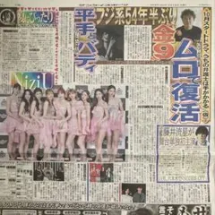 NiziU  藤井流星　ムロツヨシ　平手友梨奈　7月19日　サンスポ　新聞