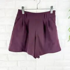 anySiS【2】ショートパンツ デート キュロット オンワード樫山 ボルドーのサムネイル