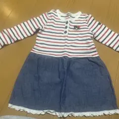 DOUBLE.B ストライプ柄 ワンピース 110