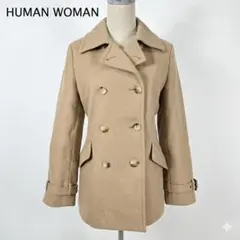HUMAN WOMAN カシミヤ混ウールピーコート ベージュ Mのサムネイル