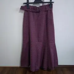 プロポーションボディドレッシングフレアスカート ベルト付き パープル