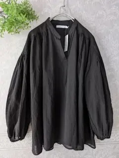 [アメリカンホリック]新品未使用タグ付きブラックバルーンスリーブゆったりシャツ