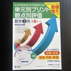 単元別プリント 観点別評価 数学3年 全8回 正進社のサムネイル