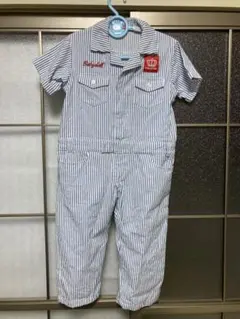 Babydoll 半袖オーバーオール 青白ストライプ