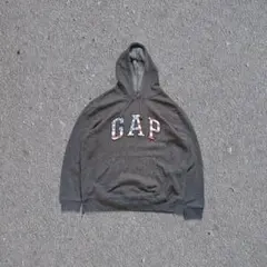 OLD GAP ギャップ US/L デカロゴ 星条旗 裏起毛 プルオーバー 古着