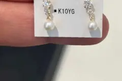 ジュエリーツツミ　TSUTSUMI 10金 K10YG 淡水パールピアス