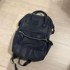 【美品】Anelloリュック　革　紺色