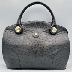 BALLY バリー オーストリッチ　レザー　B ロゴ　バッグ A4収納可