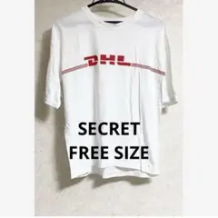 早い者勝ち！DHLロゴプリント半袖Tシャツ白 韓国ファッション フリーサイズ 赤