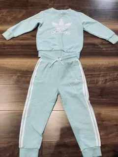 adidas アディダス 水色 セットアップ トレーナー サイズ100