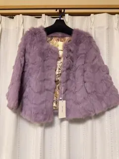 薄紫色 リアルファーコート　新品